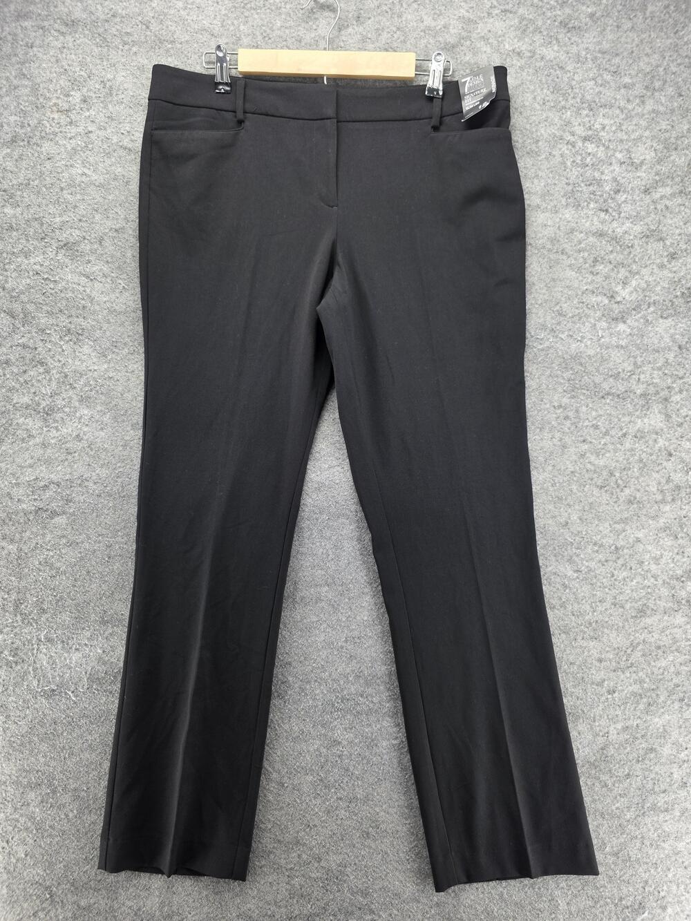 7th Avenue Design Studio Pants Womens 12 Black Ponte Dress Pants Slim 31 In